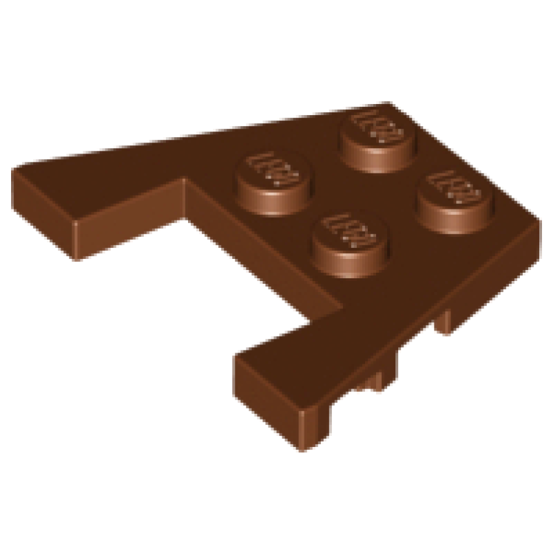 Wig, Plaat 3x4 met inkepingen voor noppen Reddish Brown